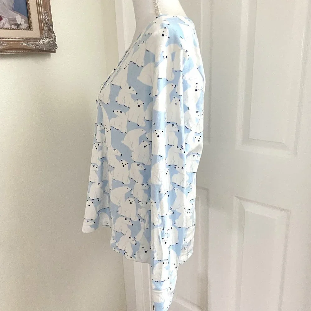 Target Polar Bear Holiday Matching Family Pajama Top Wondershop™ Blue Large - Picture 7 of 9